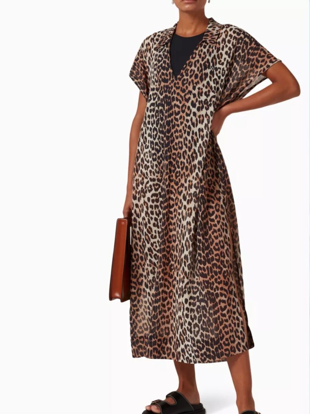 Ganni Leopard Print Beach Kaftan